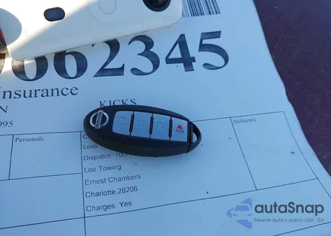 2019 Nissan Kicks Sv z USA, uszkodzony, nr VIN 3N1CP5CU1KL520950